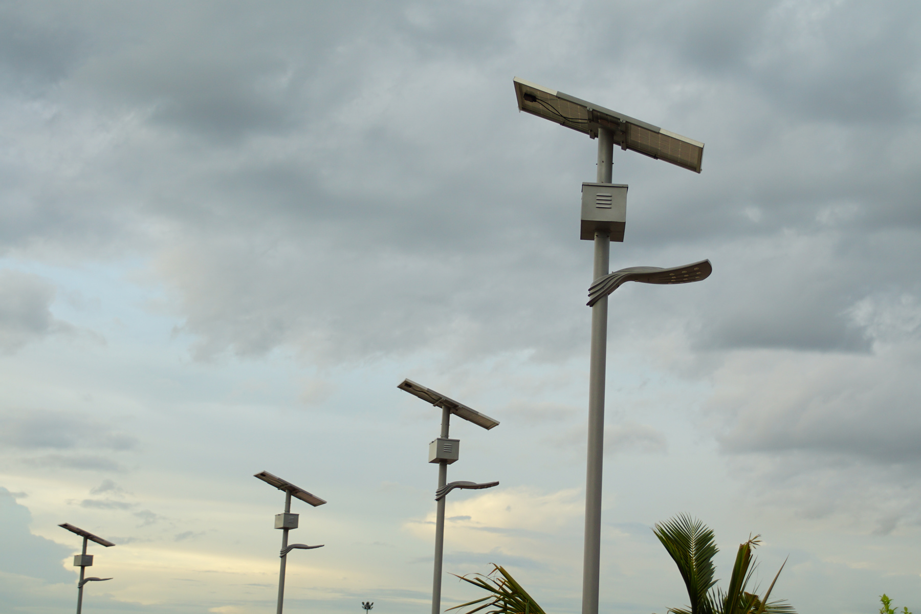 Street light with solar panel